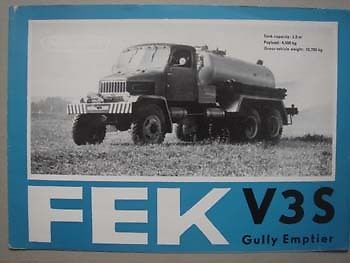 1972 PRAGA FEK V3S Gully Emptier brochure, 1972.