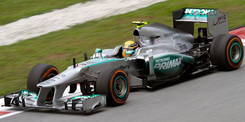 2013 Mercedes F1 W04 Lewis Hamilton Malaysia FP2 1