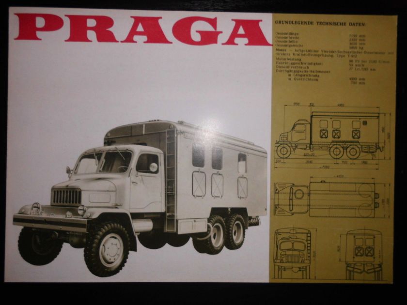 Original Prospekt Sales Brochures Praga V3S Repraturwerkstattwagen LKW Truck