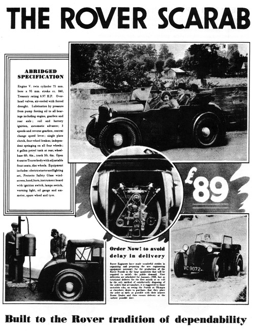 1932 rover scarab ad