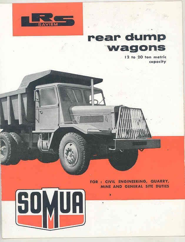 1956 SOMUA SAVIEM LRS 12 20 ton mining construction dump truck brochure