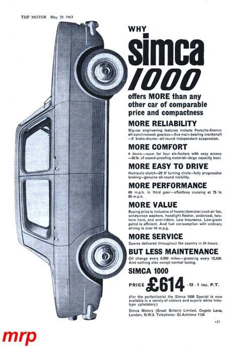1965 Simca 1000 ad