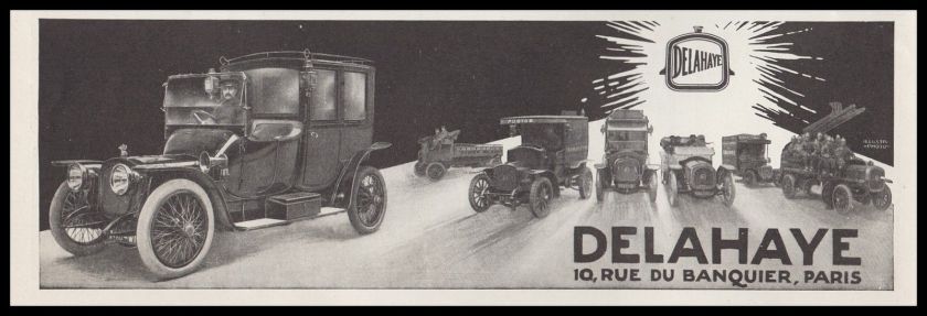 1913 PUBLICITE AUTOMOBILES VEHICULES DELAHAYE AD 1913 - 12G