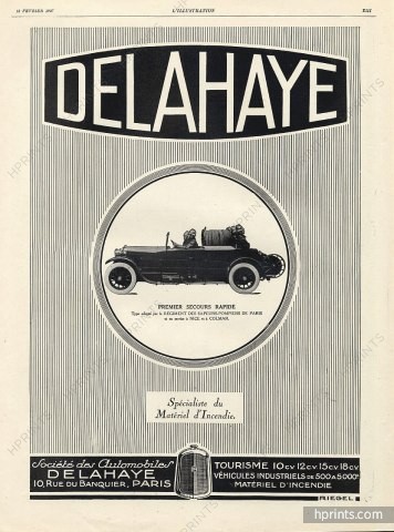 1927 Delahaye 1927 Fire truck, Sapeurs-pompiers