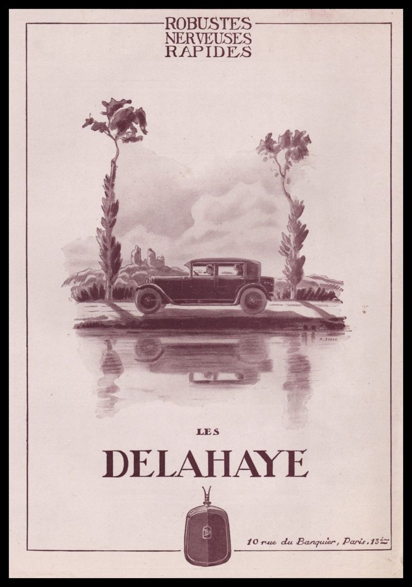 1927 Publicité Automobile Delahaye car vintage ad 1927