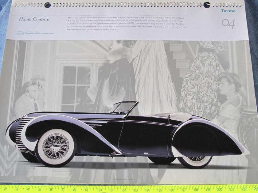 1947 Delahaye 135 Franay Cabriolet Ticona April 1999 Reflections Calendar B8159 a