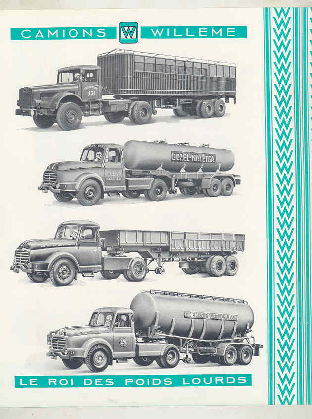 1958 Willeme 35 Ton Tractor Trailer Truck Brochure French wv8234a