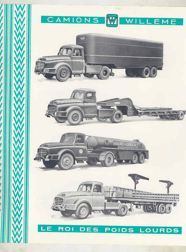 1958 Willeme 35 Ton Tractor Trailer Truck Brochure French wv8234b