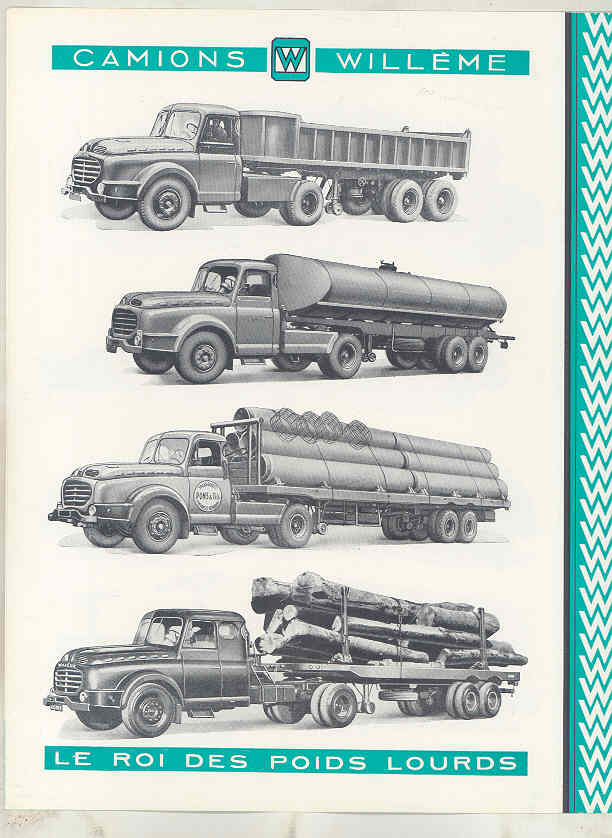 1958 Willeme 35 Ton Tractor Trailer Truck Brochure French wv8234c