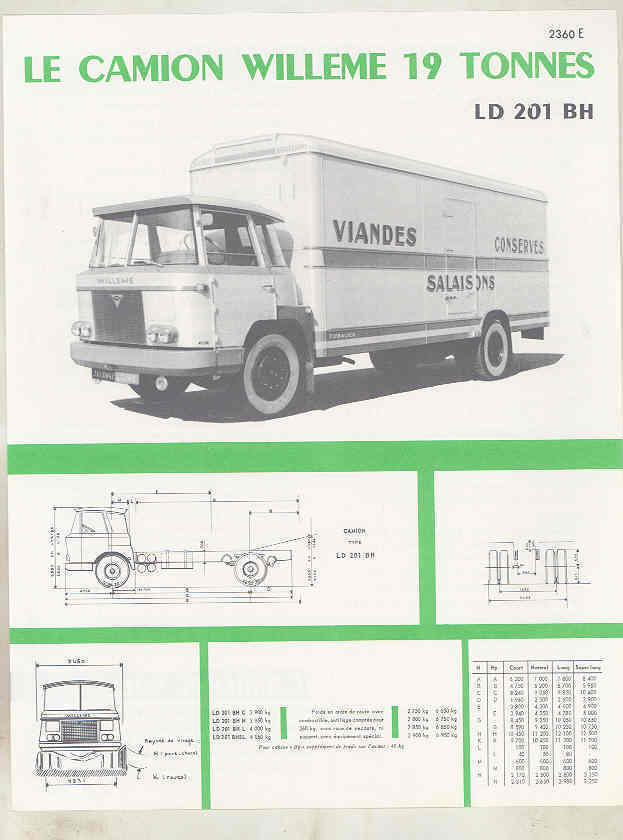 1960 Willeme 19 Ton Truck Brochure French wu7998
