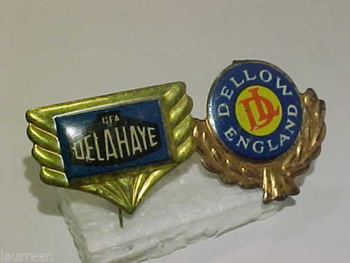 1960's Delahaye & Dellow Logo Lapel Pin Tin Sixties 60's