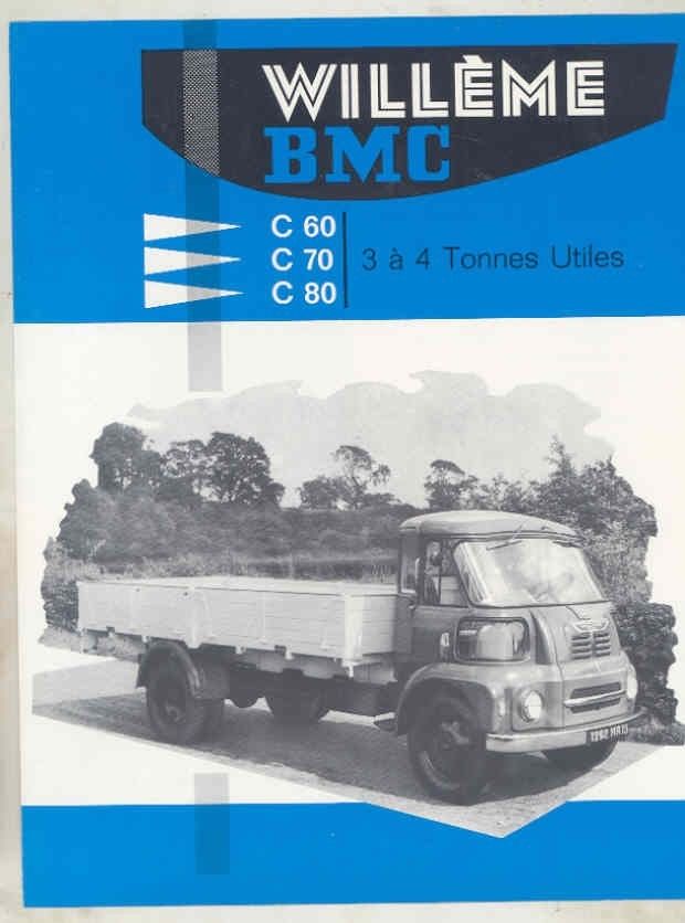 1962 Willeme BMC C60 C70 C80 3-4 Ton Diesel Truck Brochure French wv8238