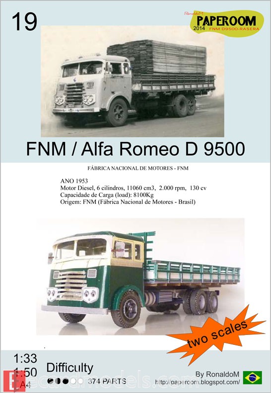 FNM D-9500 Paper Model