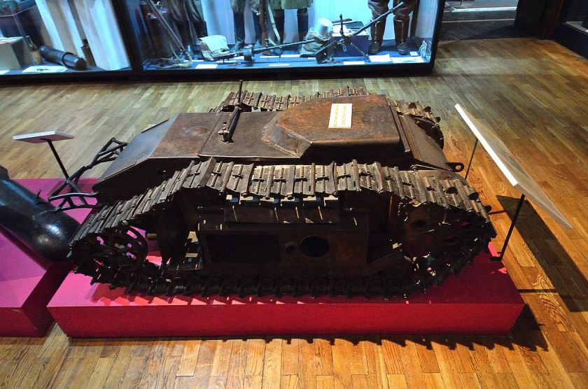 Goliath 303a captured by the Polish troops during Warsaw Uprising on display in the Polish Army Museum in Warsaw