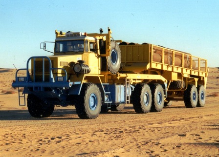 MOL HF 6066 tractor and trailer outfit, seen here operating in Tunisia