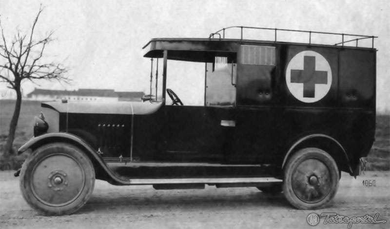1917 Tatra 20 Nesselsdorfer Wagenbau-Fabriksgesellschaft type N or later known as Tatra 20 as an ambulance
