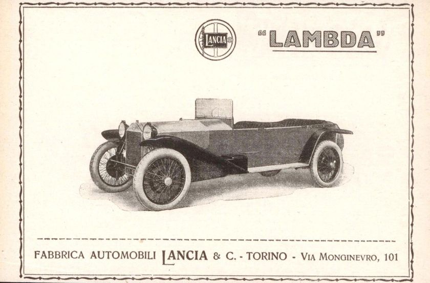 1924 Vecchia Pubblicità LANCIA LAMBDA Advertising Werbung 1924 Vintage z