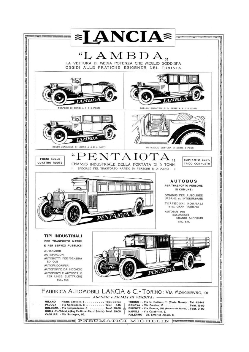 1925 poster LANCIA LAMBDA pubblicità del 1925 (H.73)