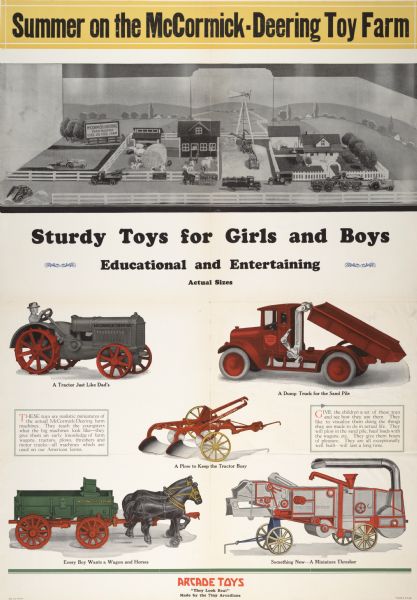 1927 International Harvester toys produced by Arcade Toys