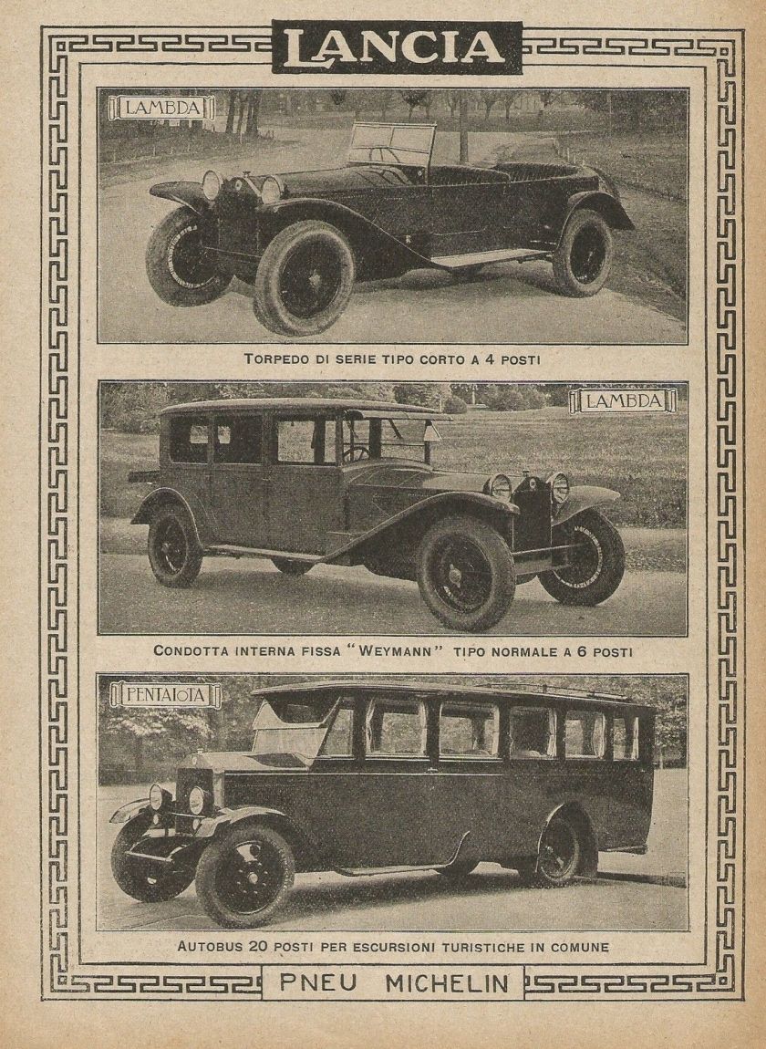 1927 LANCIA - Pentaiota - Lambda - Pubblicità 1927 - Advertising
