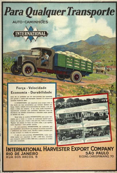 1928 International Trucks Advertising Poster (Brazil)