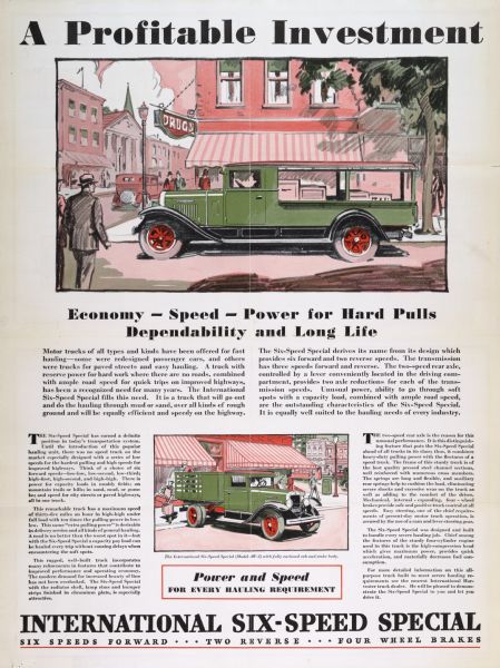 1930 International Six-Speed Special Truck Advertising Poster