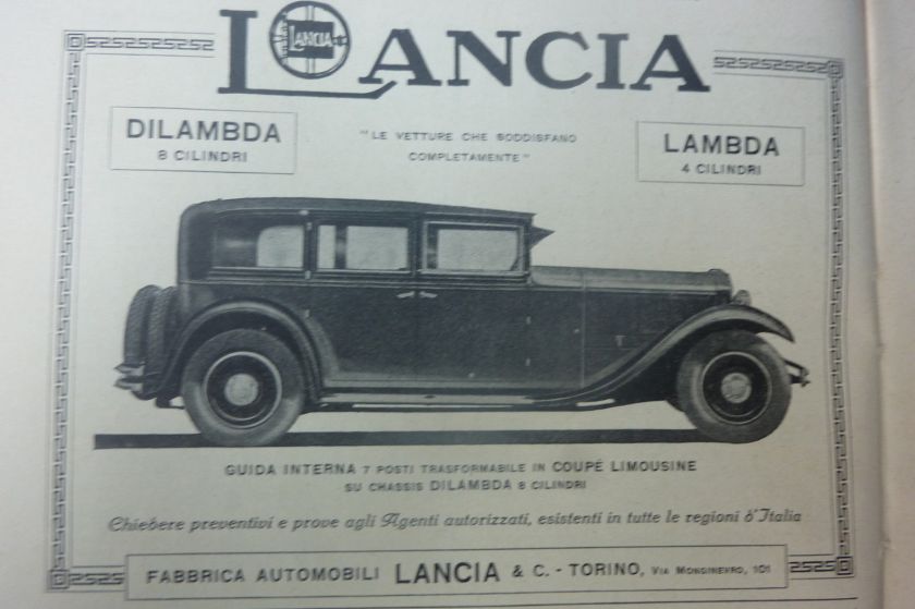 1931 advertising pubblicita' LANCIA DILAMBDA LAMBDA 1931