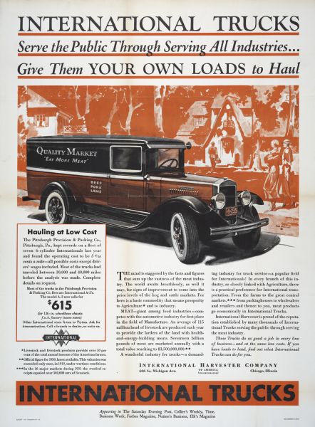 1932 International A-2 Truck Advertisement