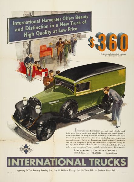 1933 International D-1 Trucks Advertising Poster