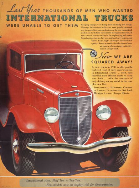 1935 International Truck Advertising Poster
