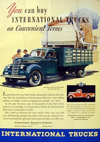 1938 International Truck Advertising Poster a