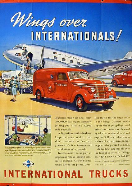 1939 International Air Mail Delivery Truck Advertising Poster