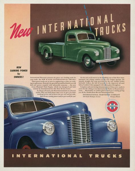 1941 International K-Line Truck Advertising Proof b