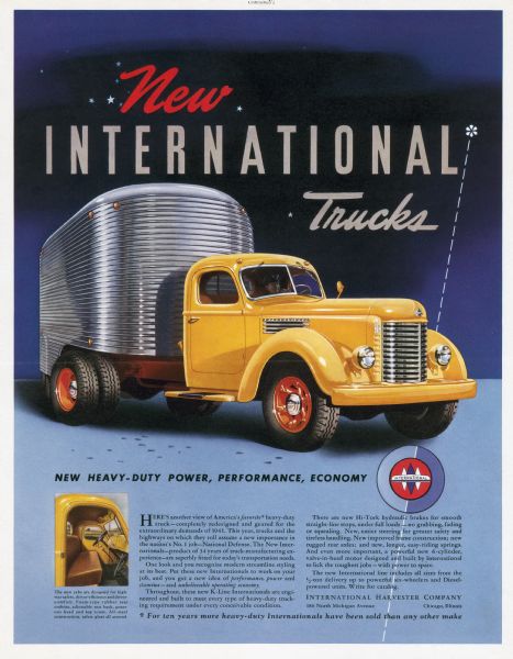 1941 International K-Line Truck Advertising Proof