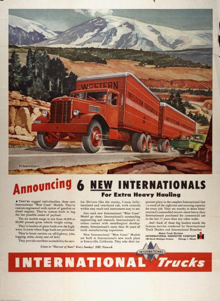 1946 International Truck Advertising Poster