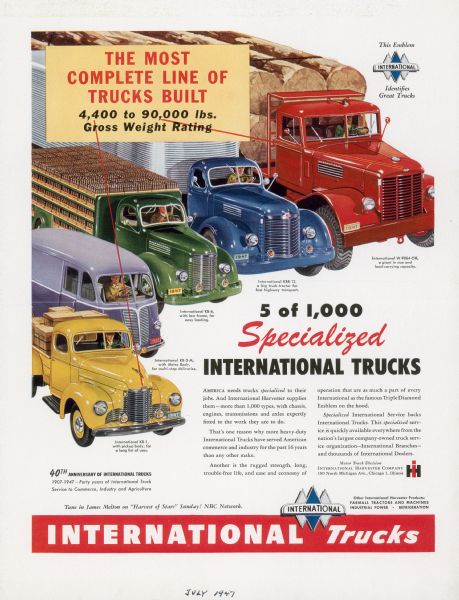 1947 International Truck Advertising Proof ad