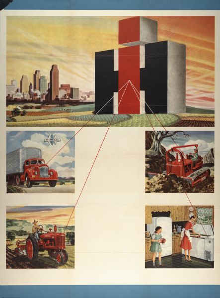 1947 New International Harvester Logo Advertising Poster