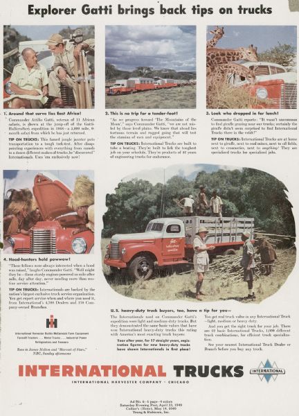 1949 International Truck Advertising Proof Featuring Commander Gatti