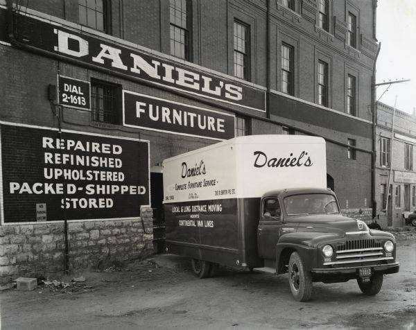 1950 International L-160 truck owned by the S.L. Daniel Furniture and Mattress Factory