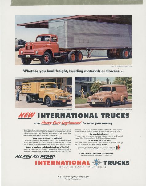 1950 International L and LF Truck Advertising Proof