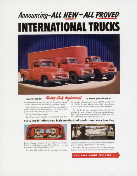 1950 International Truck Advertising Proof ad
