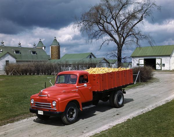 1950 International Truck Hauling Corn Cobs