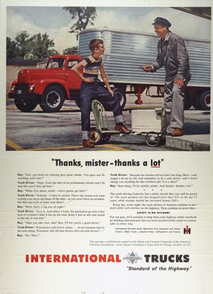 1951 International Truck Advertising Poster ad