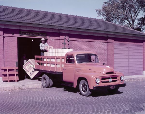 1953 International R-120 truck with a stake body