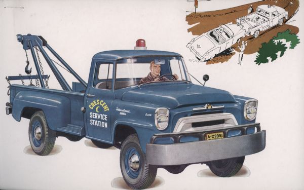 1957 International A-120 4x4 Truck Postcard