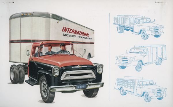 1957 International A-180 Truck Postcard a