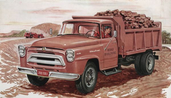 1957 International A-180 Truck Postcard