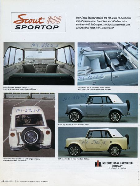 1966 International Scout 800 Sportop Booklet Back Cover