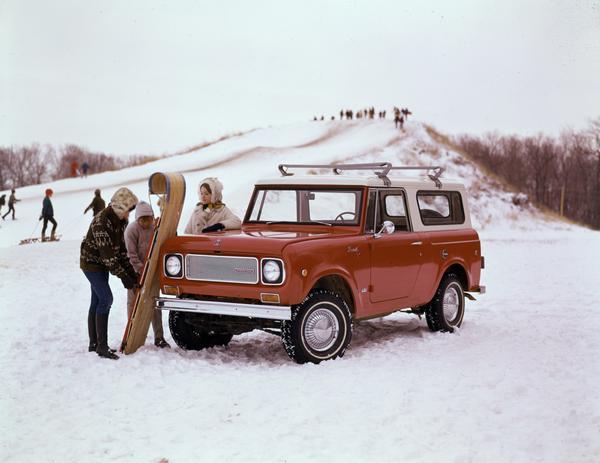 1970 Family with Toboggan and International Scout