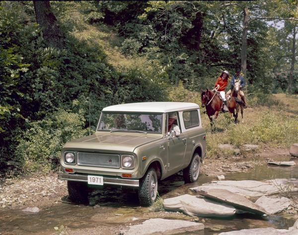 1971 International Scout Crossing Rural Creek